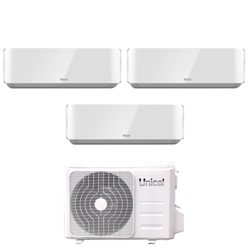 Climatizzatore Condizionatore Unical Trial Split Inverter serie AIR CRISTAL 10+13+13 con KMX4 28HE R-32 Wi-Fi Optional 10000+130 Climatizzatore Condizionatore Unical Trial Split Inverter serie AIR CRISTAL 10+13+13 con KMX4 28HE R-32 Wi-Fi Optional 10000+130
