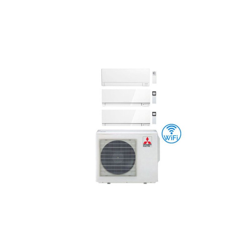 Climatizzatore Condizionatore MITSUBISHI ELECTRIC Trial Split 7+7+9 serie KIRIGAMINE ZEN WHITE MSZ-EF Inverter con MXZ-3F68VF WI-FI INTEGRATO R-32 7000+7000+9000 A++/A+