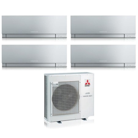 Climatizzatore Condizionatore MITSUBISHI ELECTRIC Quadri Split 7+9+9+18 serie KIRIGAMINE ZEN SILVER MSZ-EF Inverter con MXZ-4F80VF WI-FI INTEGRATO R-32 7000+9000+9000+18000 A++/A+
