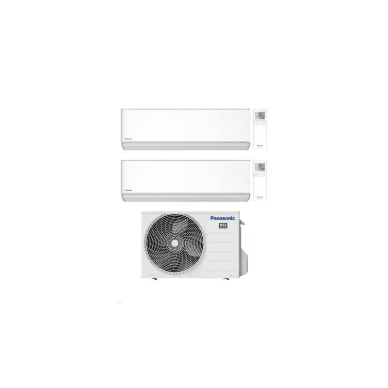 Climatizzatore Condizionatore Dual Split PANASONIC 7000+9000 Btu Serie ETHEREA WHITE Inverter Con CU-2Z35TBE WI-FI INTEGRATO 7+9 A+++/A++