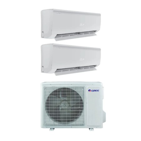 Climatizzatore Condizionatore GREE Dual Split Inverter serie BORA PLUS 12000+12000 con GWHD(18)NK6OO R-32 12+12 WI-FI OPTIONAL A++/A+