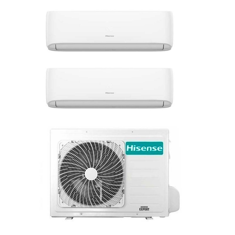 Climatizzatore Condizionatore HISENSE Dual Split serie HI-COMFORT Inverter da 7000+18000 con 3AMW62U4RJC R-32 WI-FI INTEGRATO 7+18 A++/A+