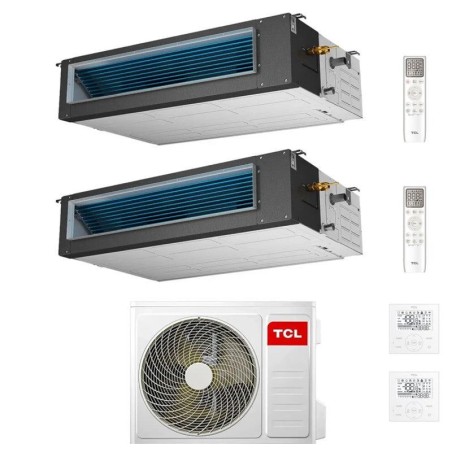 Climatizzatore Condizionatore TCL Canalizzato Canalizzabile Dual split Inverter 9000+9000 Btu con MT1821 R-32 WI-FI OPTIONAL con Comandi Inclusi 9+9 A++/A+